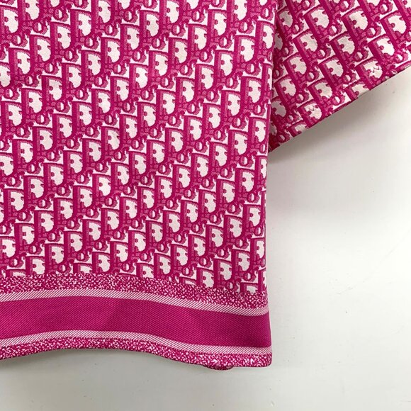 Dior Pink logo jacquard full-print cotton crewneck T-shirt - Picture 4 of 9